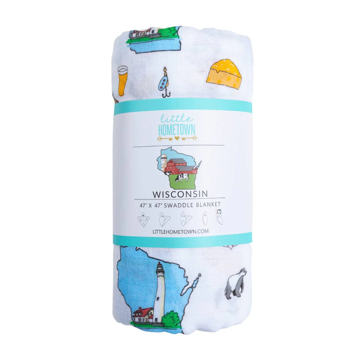 Wisconsin Muslin Swaddle by Little Hometown