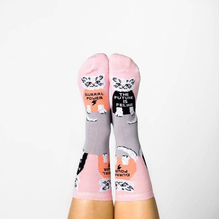 Women's - Future Is Feline Crew Socks by Yellow Owl Workshop - Image 2