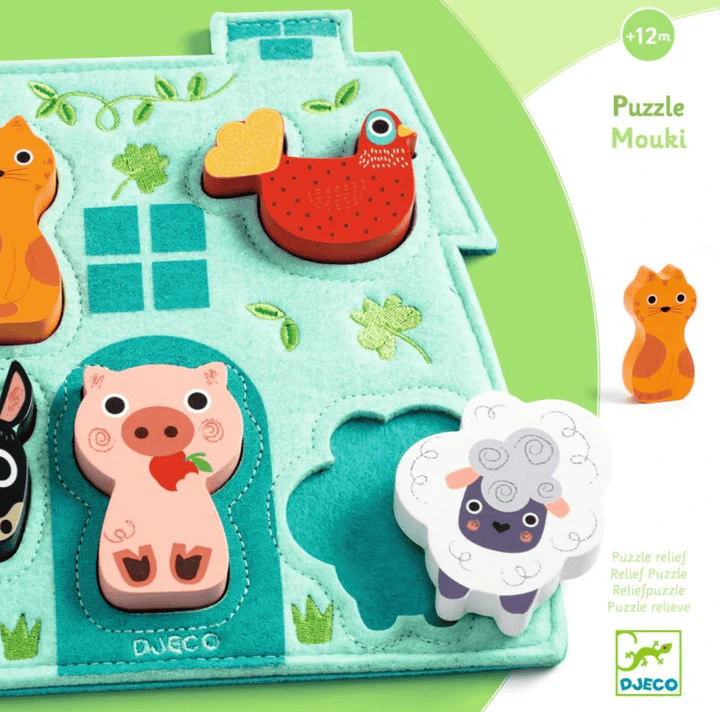 Wood + Felt Puzzle - Mouki by Djeco - Image 4