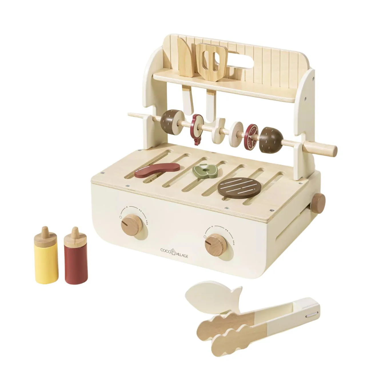 Wooden Barbecue Playset and Accessories by Coco Village