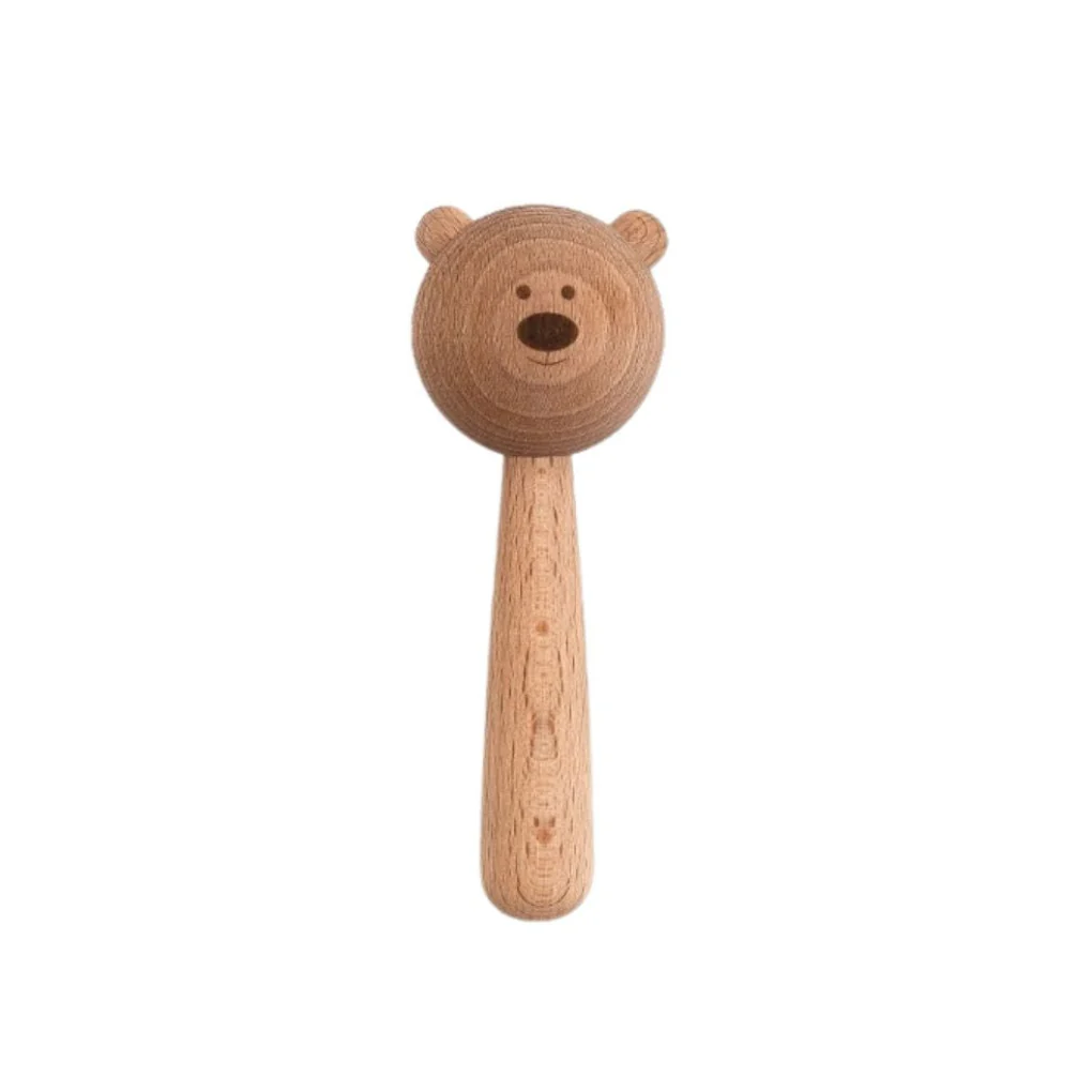 Wooden Bear Rattle - Natural by Sabo Concept