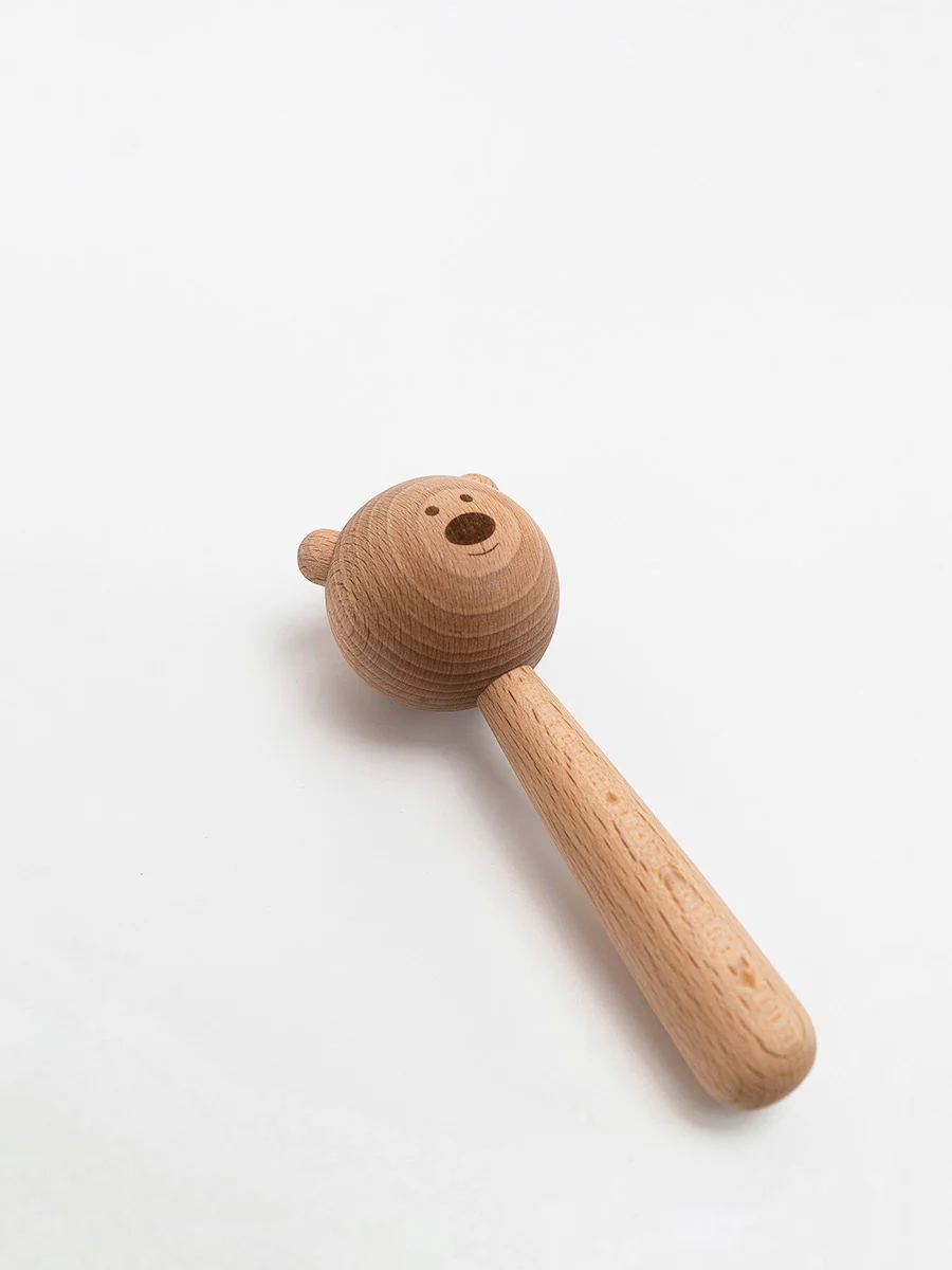 Wooden Bear Rattle - Natural by Sabo Concept - Image 3