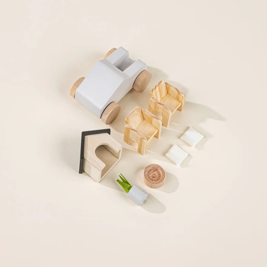 Wooden Doll House Outdoor Furniture and Accessories - 8 Pieces by Coco Village - Image 4