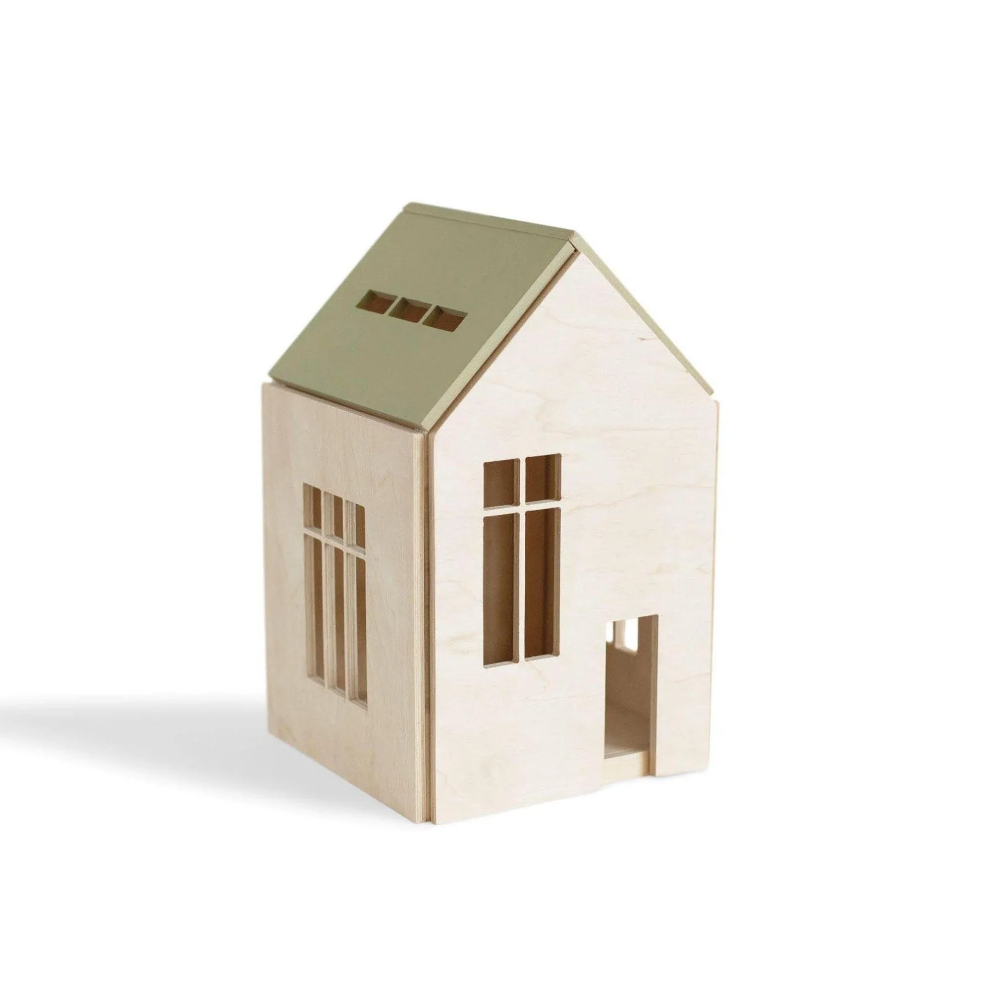Wooden Dollhouse with Magnets - (L) Khaki by Babai