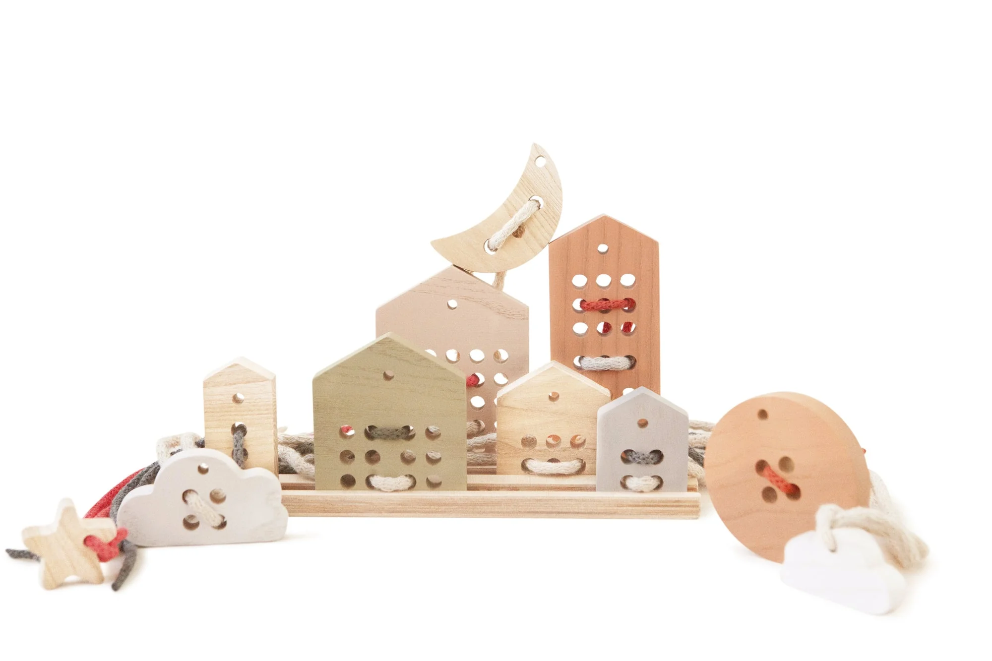 Wooden Lacing Toy Set - Pastel Colors by Babai - Image 2