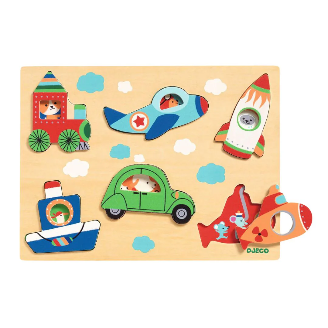 Wooden Puzzle - Coucou Vroum by Djeco
