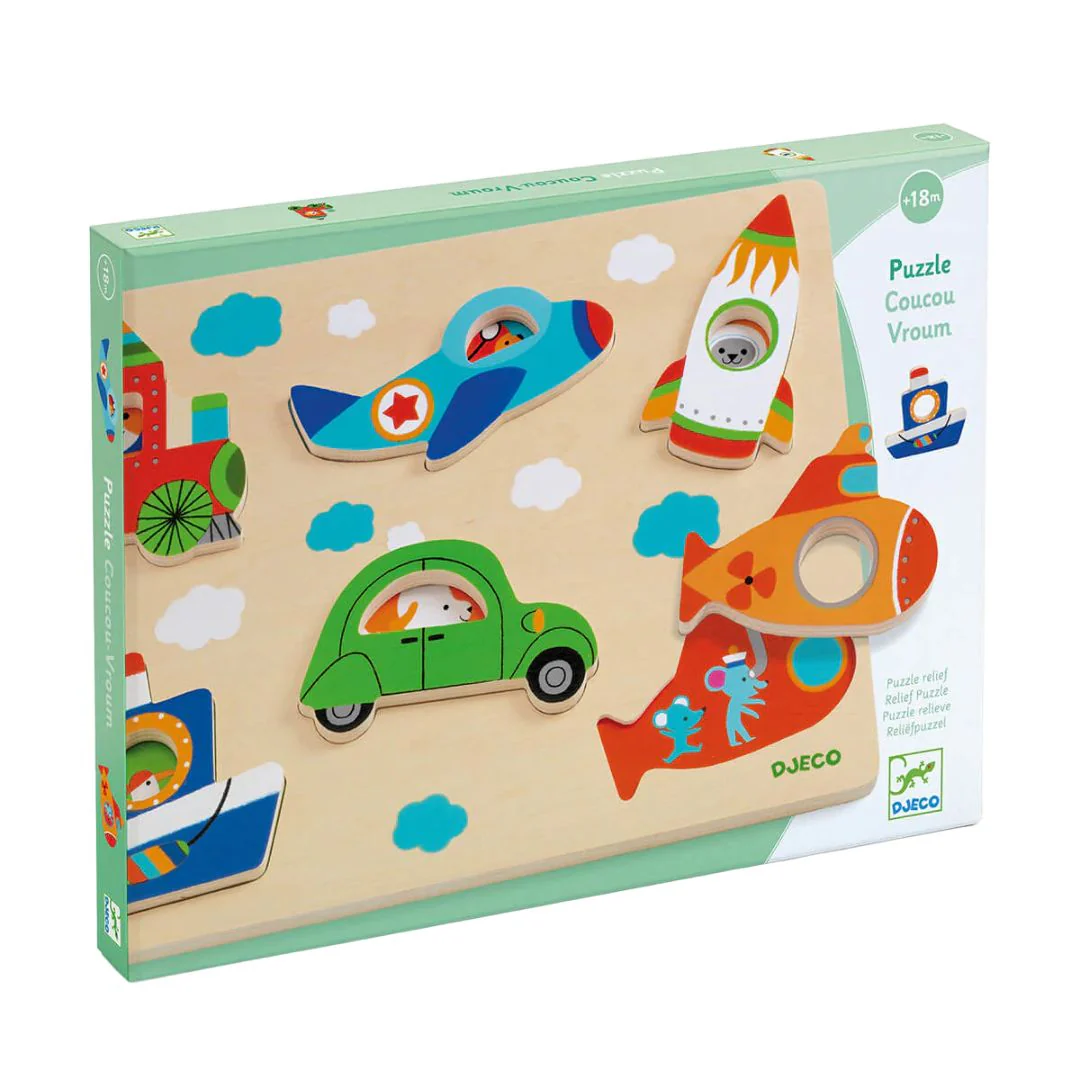 Wooden Puzzle - Coucou Vroum by Djeco - Image 2