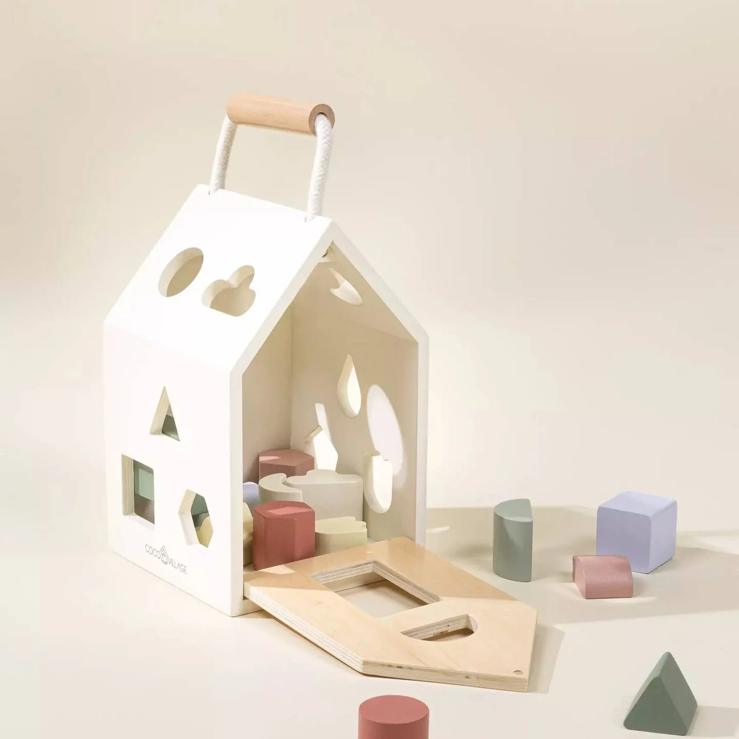 Wooden Shapes Sorting House by Coco Village - Image 4
