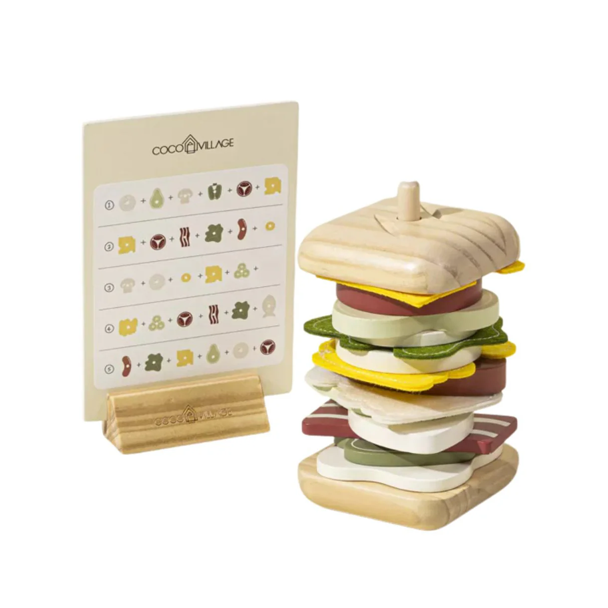 Wooden Stackable Sandwich by Coco Village