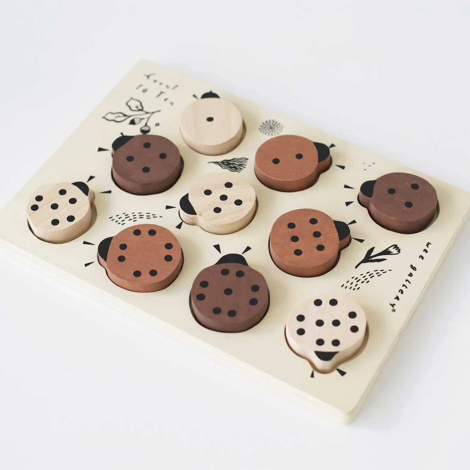 Wooden Tray Puzzle - Count to 10 Ladybugs by Wee Gallery - Image 4