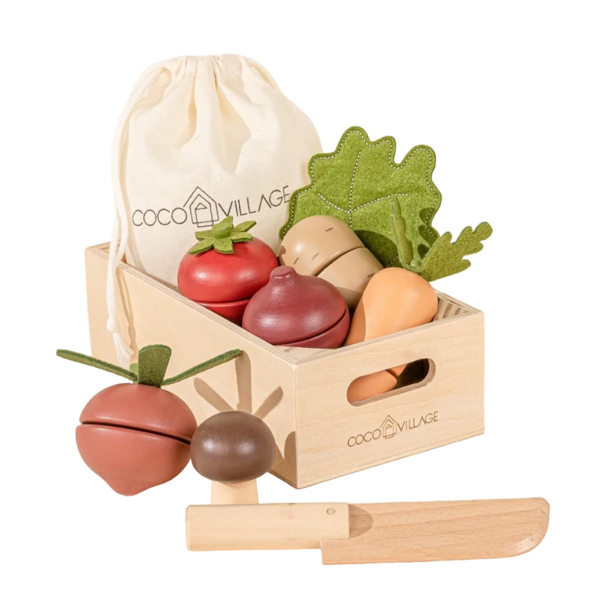 Wooden Vegetables Playset by Coco Village