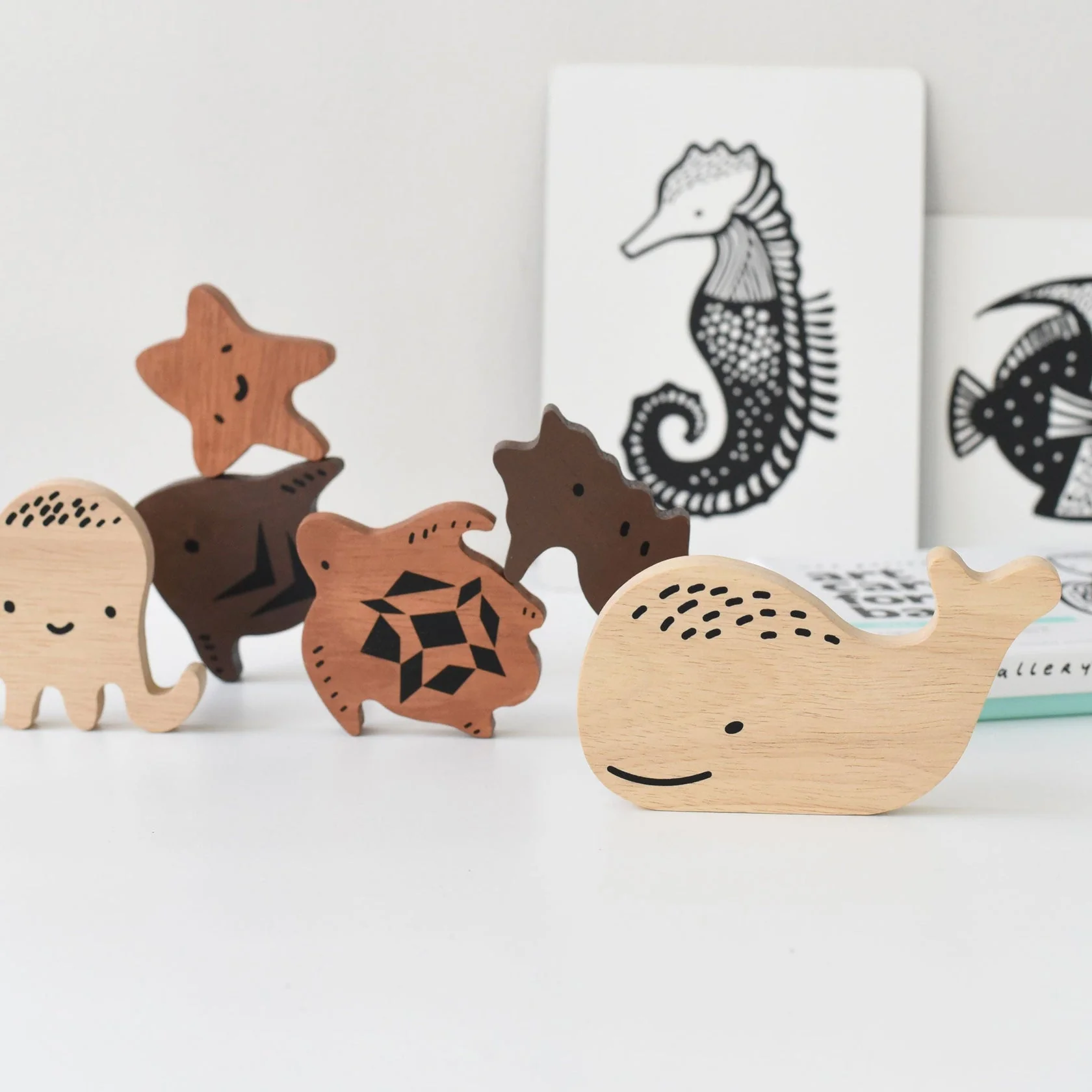 Wooden Tray Puzzle - Ocean Animals by Wee Gallery - Image 4