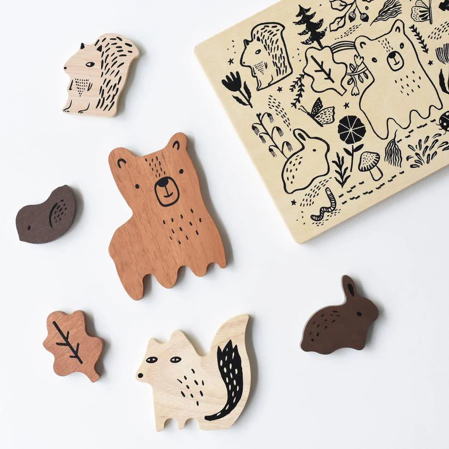 Wooden Tray Puzzle - Woodland Animals by Wee Gallery - Image 2