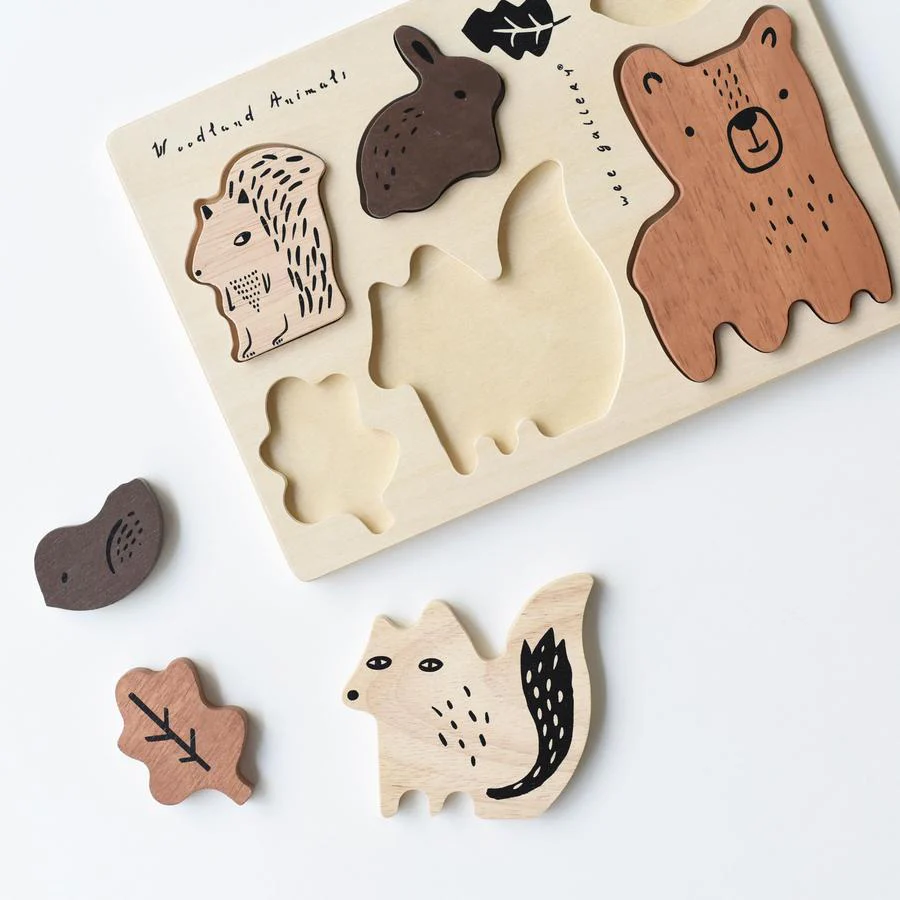 Wooden Tray Puzzle - Woodland Animals by Wee Gallery - Image 3