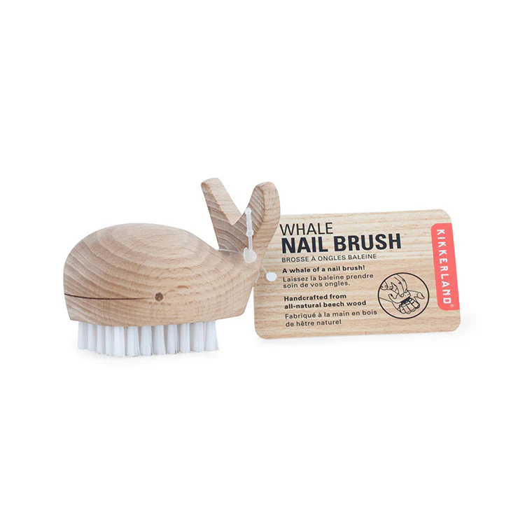 Wooden Whale Nail Brush by Kikkerland - Image 3