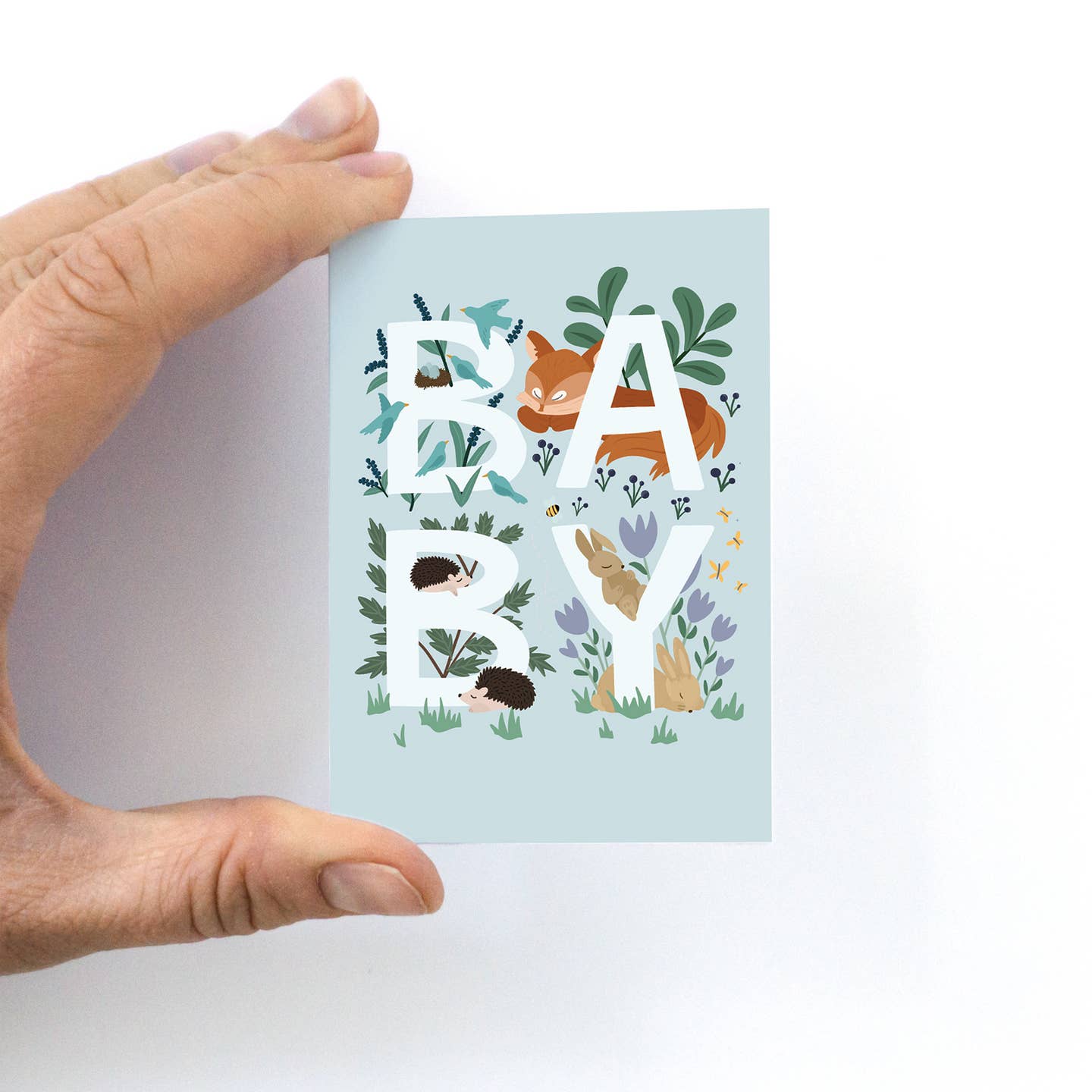 Woodland Baby Mini Card by Pedaller Designs - Image 3