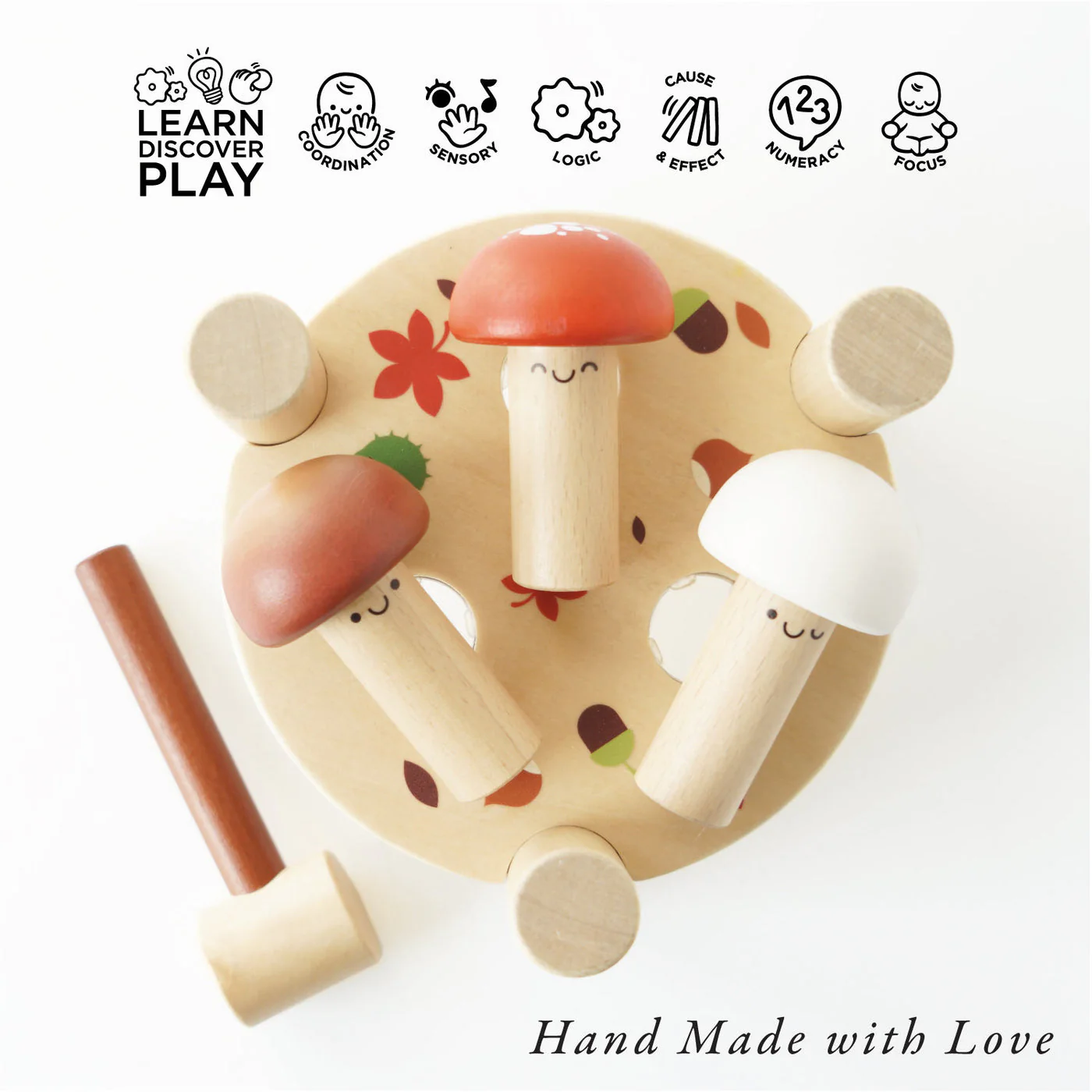 Woodland Mushroom Hammer Game by Le Toy Van - Image 3