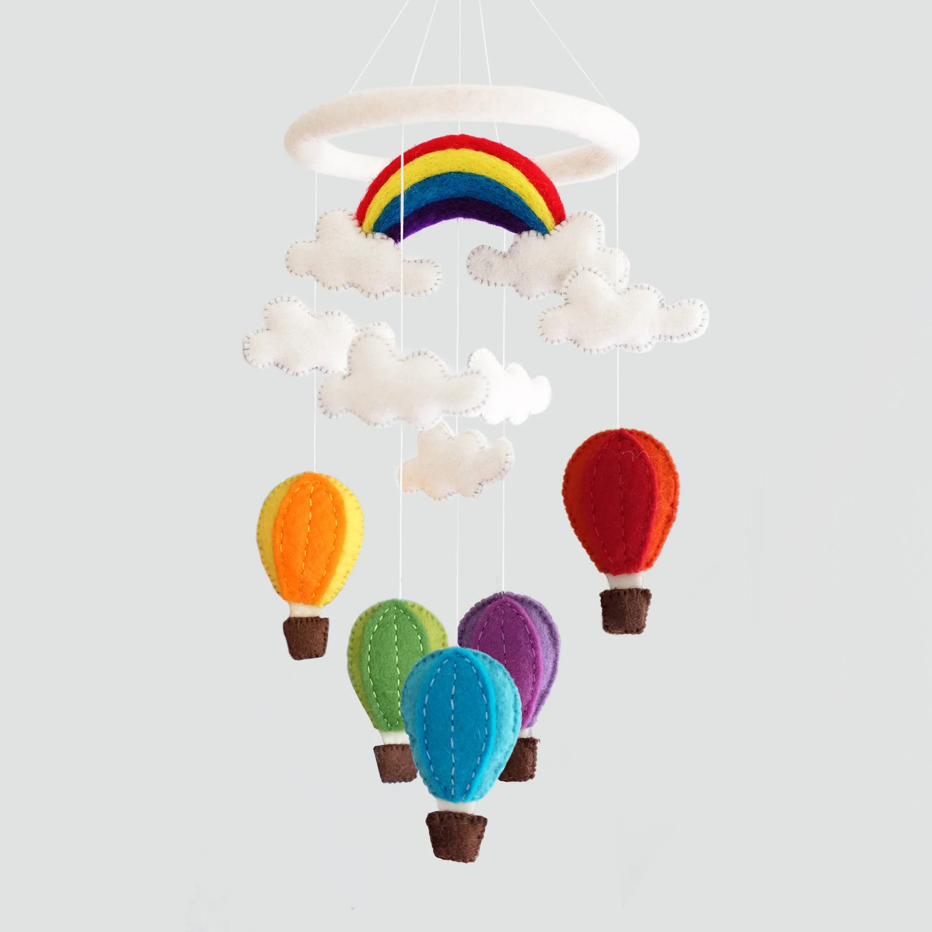 Wool Mobile - Hot Air Balloons by The Winding Road - Image 2