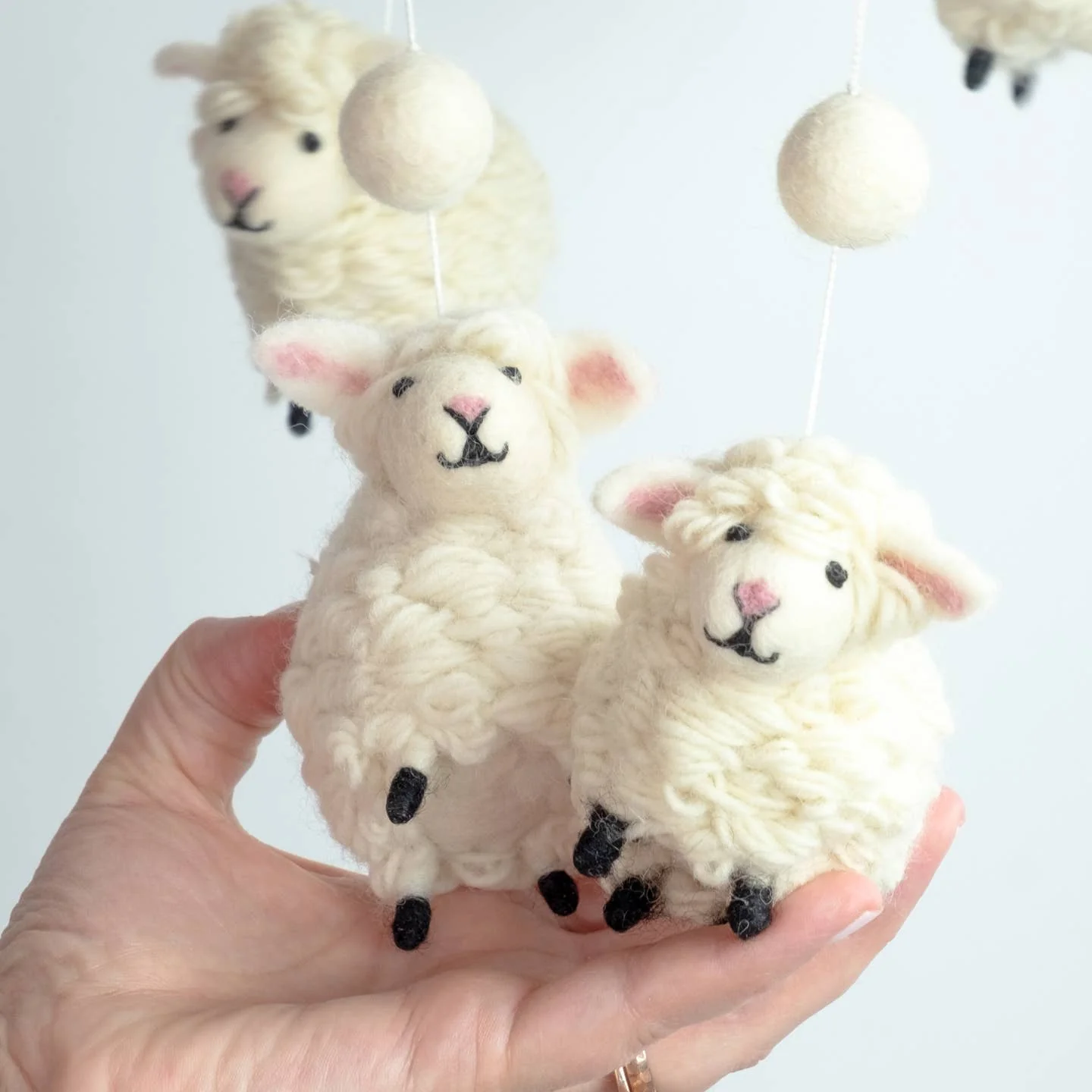 Wool Mobile - White Sheep by The Winding Road - Image 2