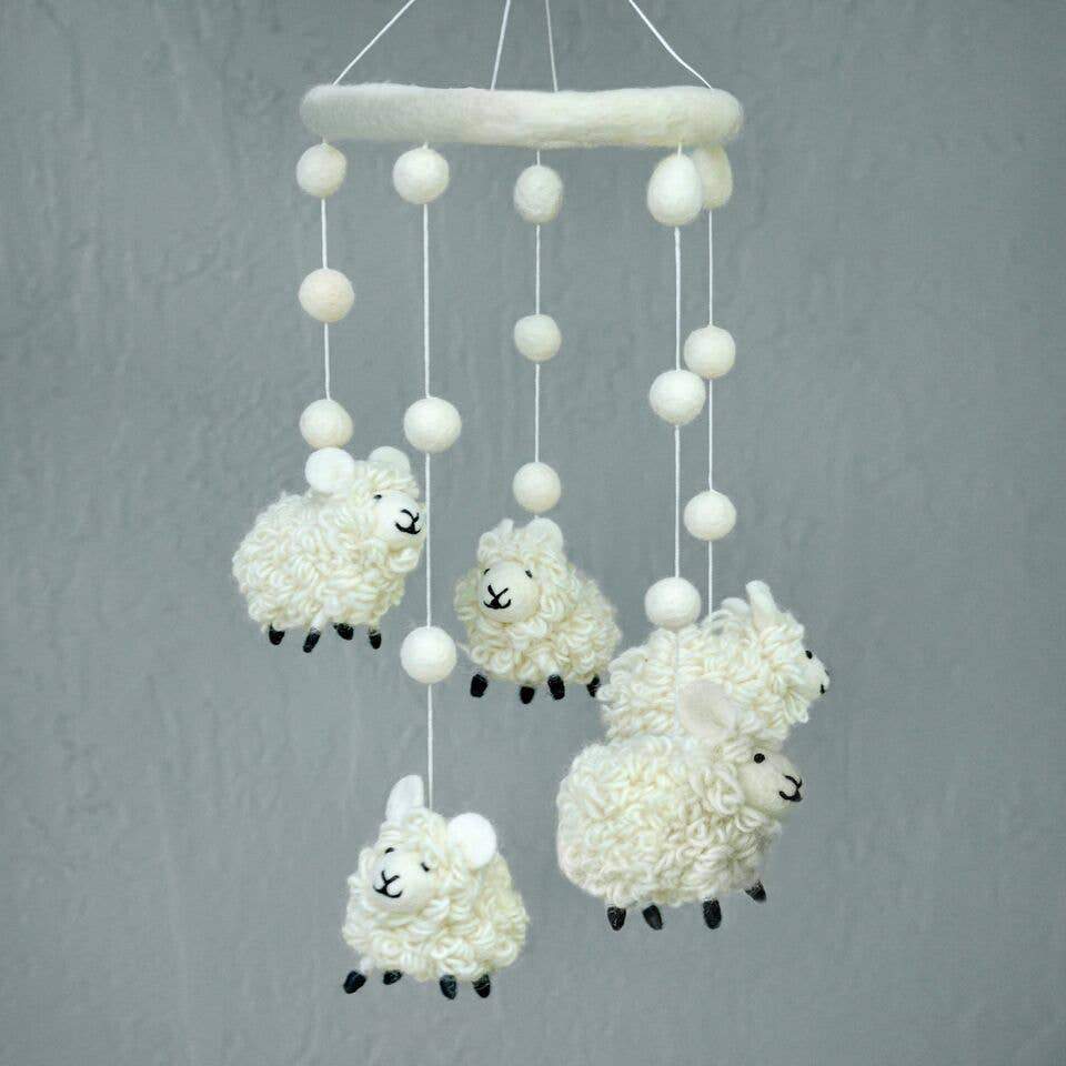 Wool Mobile - White Sheep by The Winding Road - Image 3