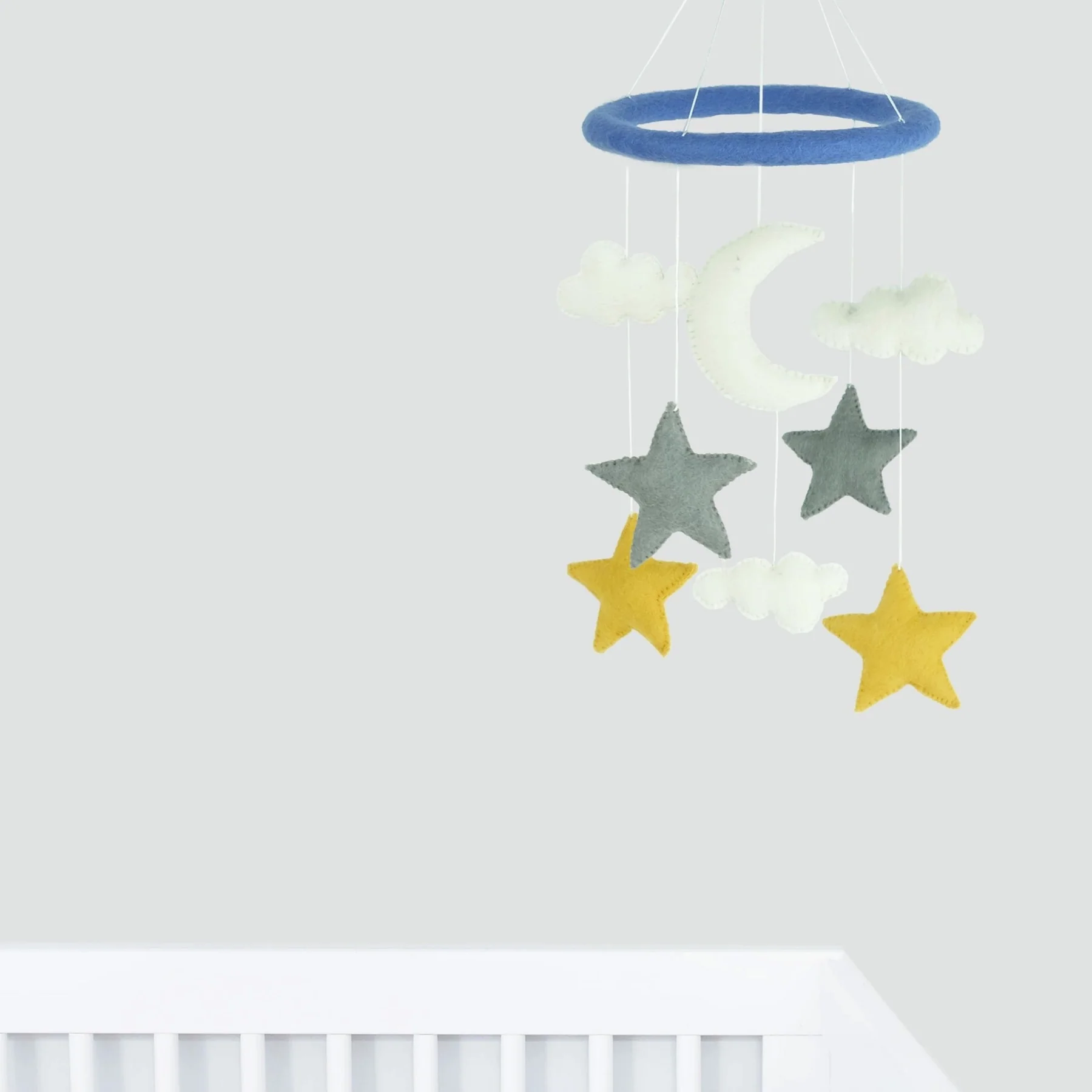 Wool Mobile - Stars and Moon by The Winding Road - Image 3