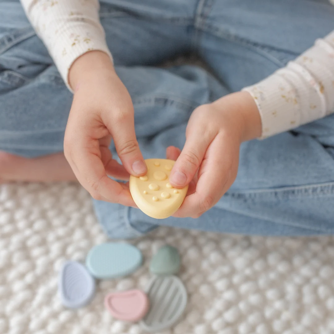 Worry Stones Calming Sensory Fidget For Kids (Set of 6) by Mindful and Co - Image 6