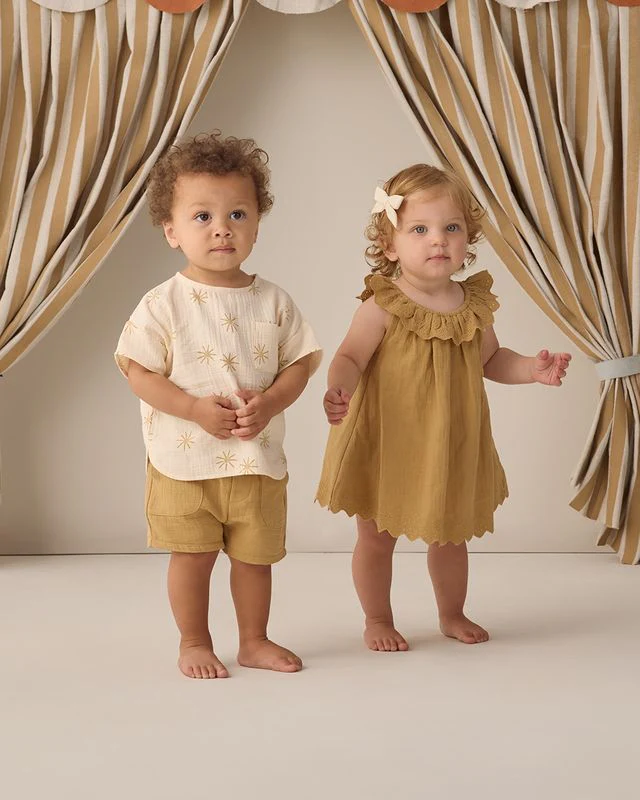 Woven Boxy Top - Sunburst by Quincy Mae - Image 11