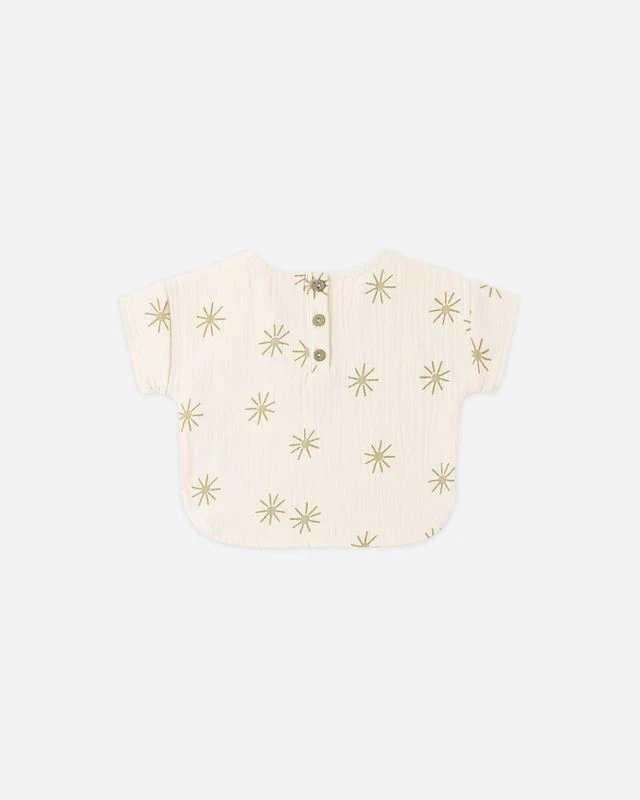 Woven Boxy Top - Sunburst by Quincy Mae - Image 5