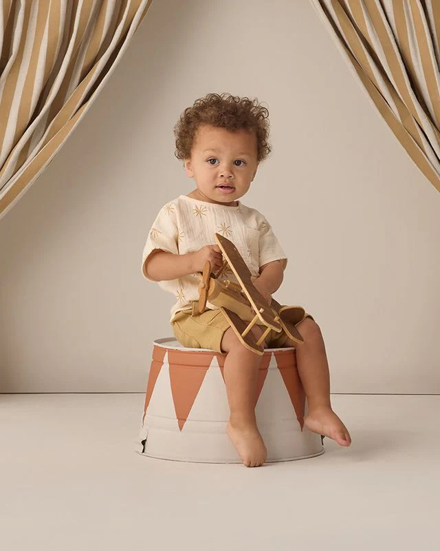 Woven Boxy Top - Sunburst by Quincy Mae - Image 9