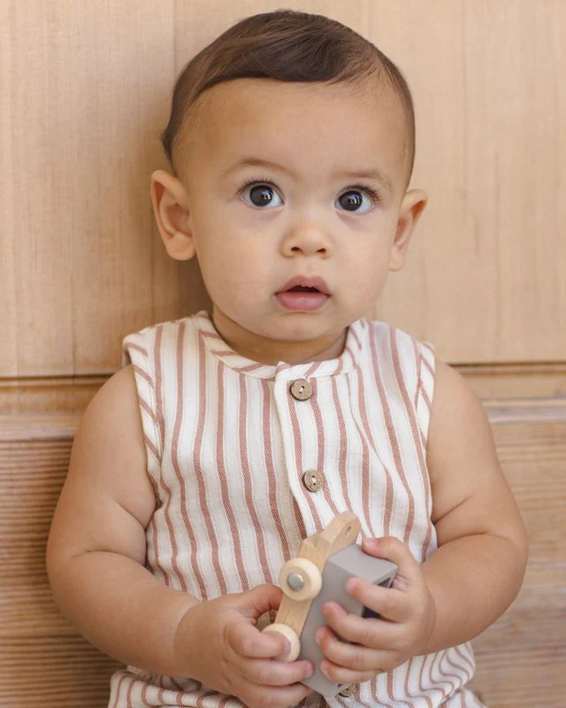 Woven Jumpsuit - Vintage Stripe by Quincy Mae - Image 2