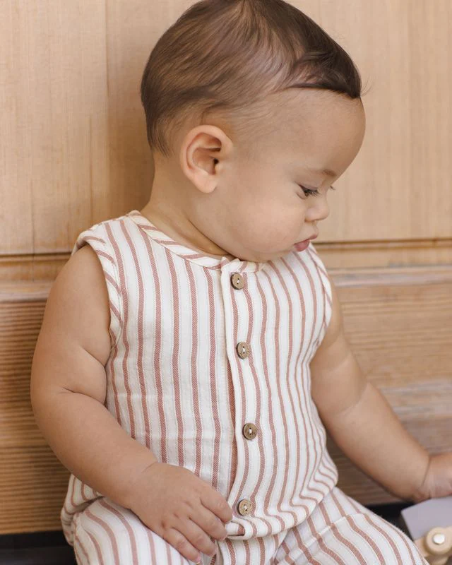Woven Jumpsuit - Vintage Stripe by Quincy Mae - Image 3