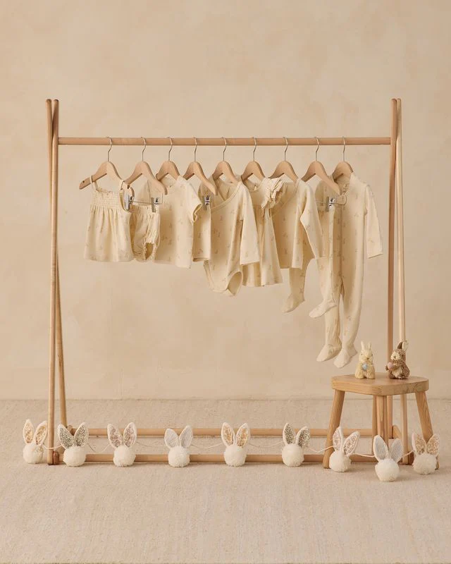 Wrap Top + Footed Pant Set - Bunnies by Quincy Mae - Image 14