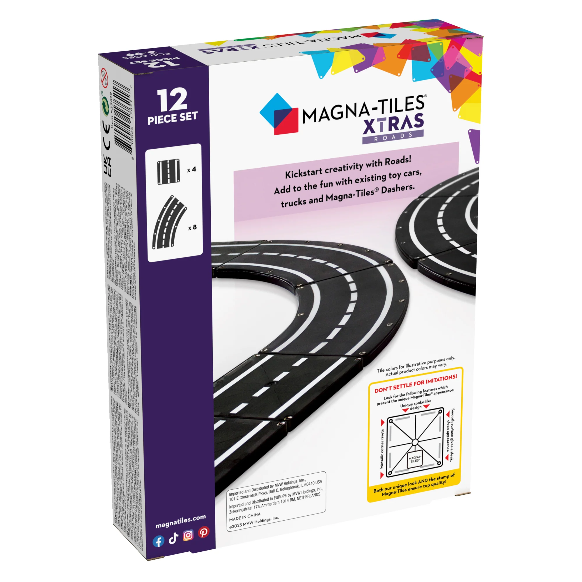 XTRAS: Roads 12-Piece Set by Magna-Tiles - Image 7