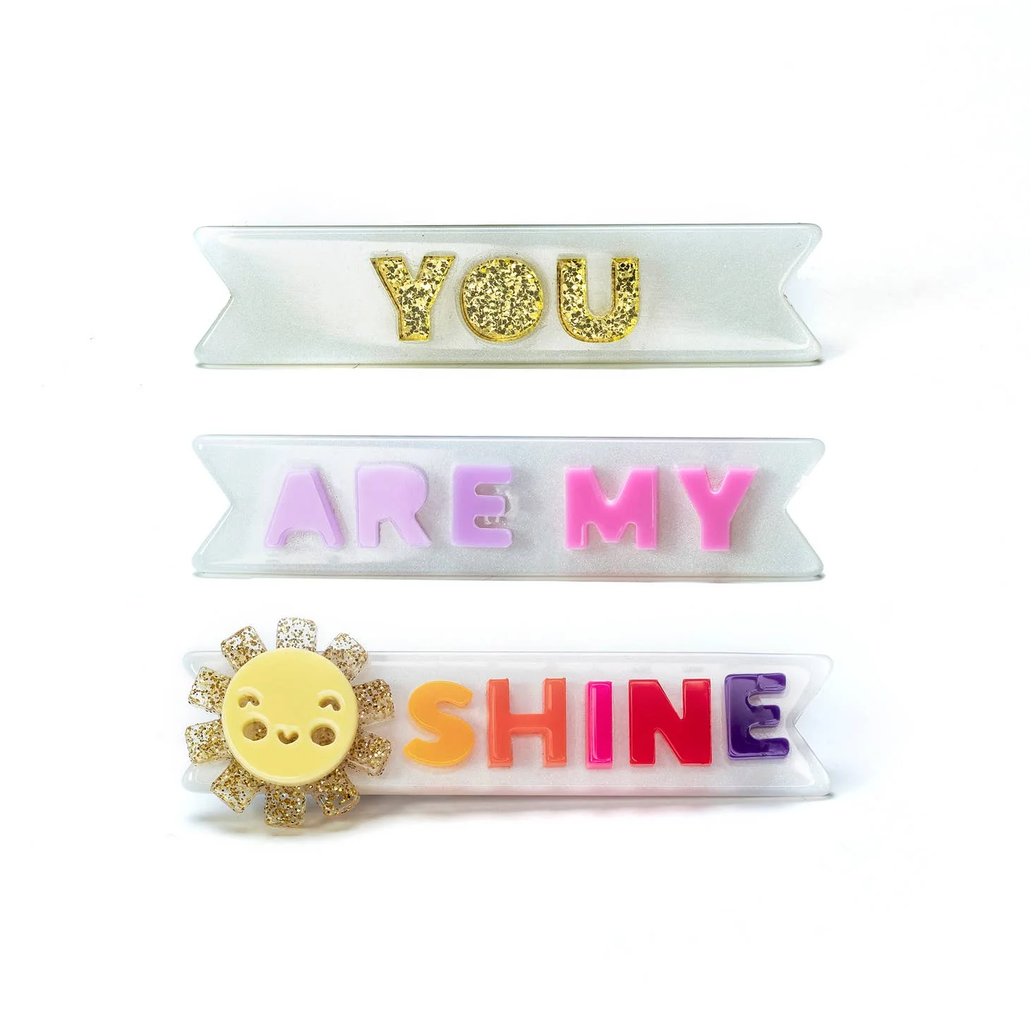You Are My Sunshine Alligator Clips by Lilies & Roses NY