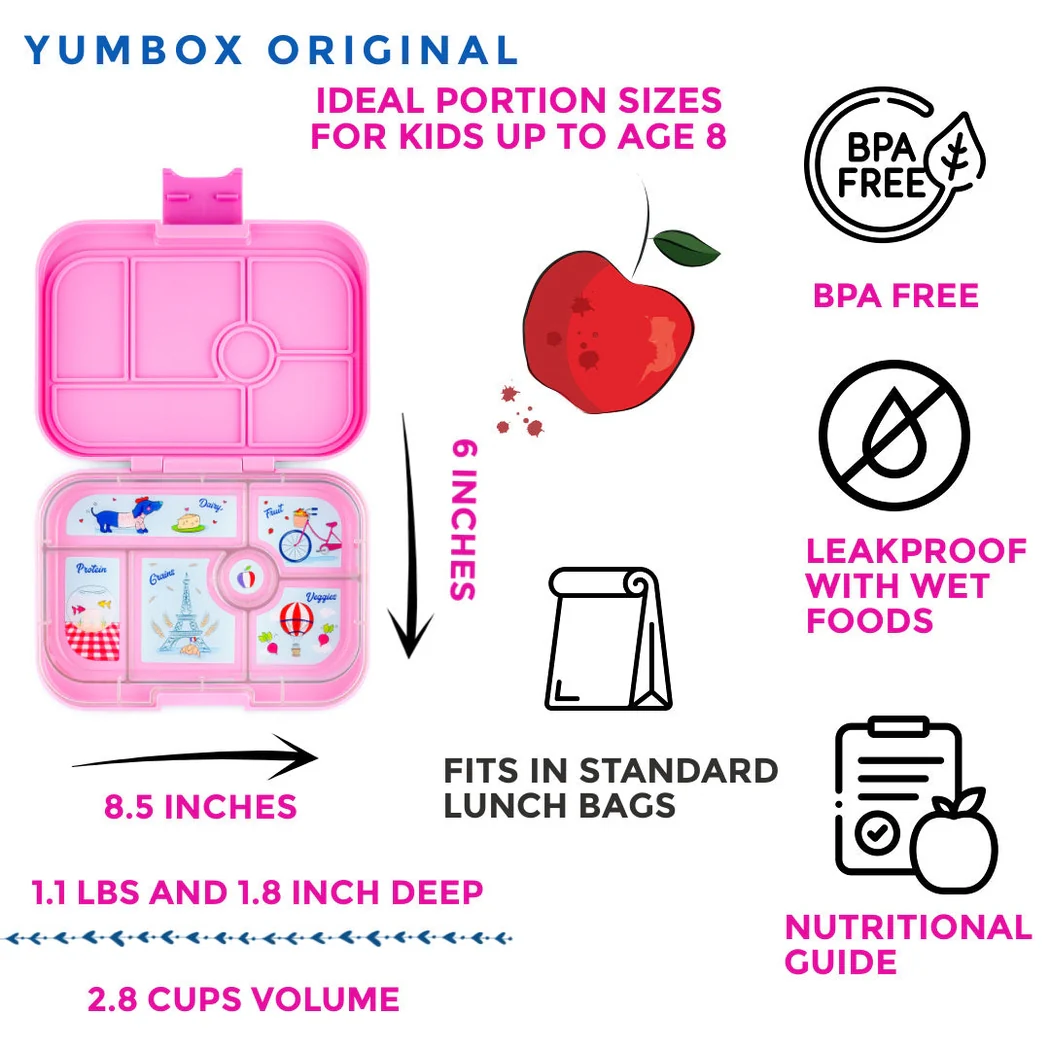 Yumbox Original Leakproof Bento Box - 6 Compartment - Fifi Pink - Image 2