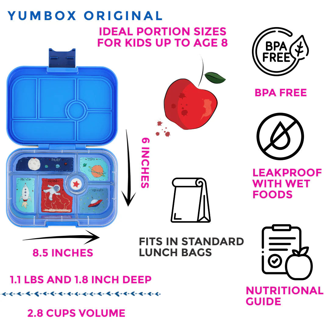 Yumbox Original Leakproof Bento Box - 6 Compartment - Surf Blue - Image 4