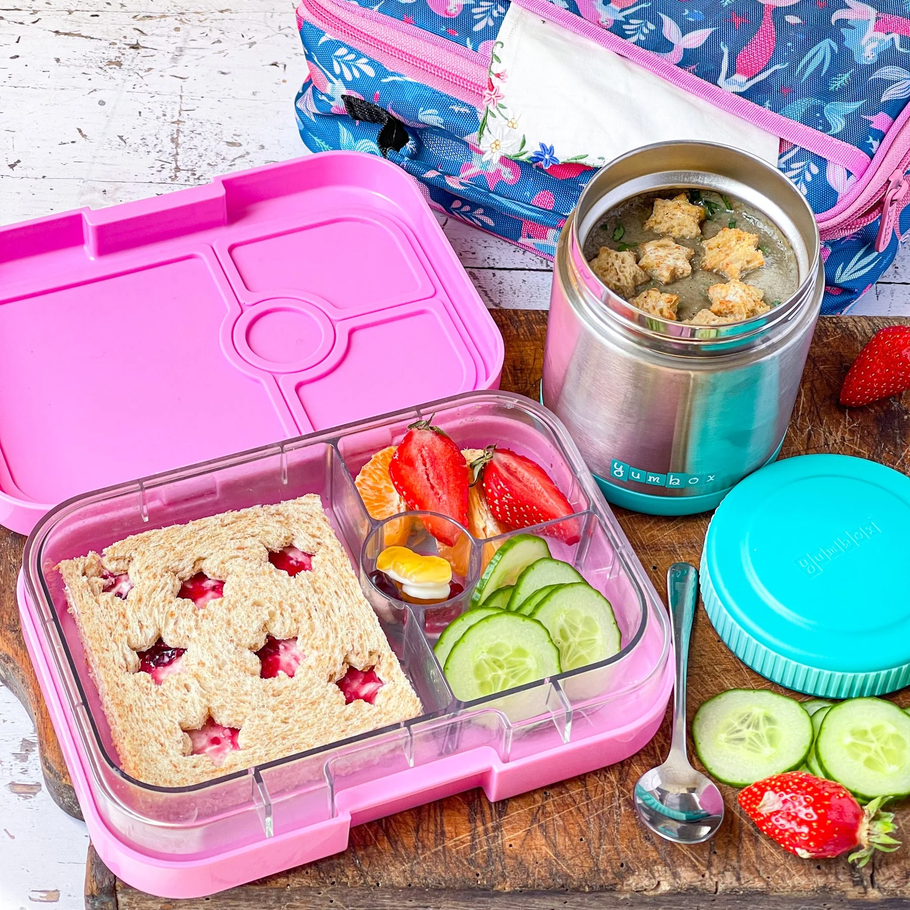 Yumbox Panino Leakproof Bento Box - 4 Compartment - Power Pink - Image 4