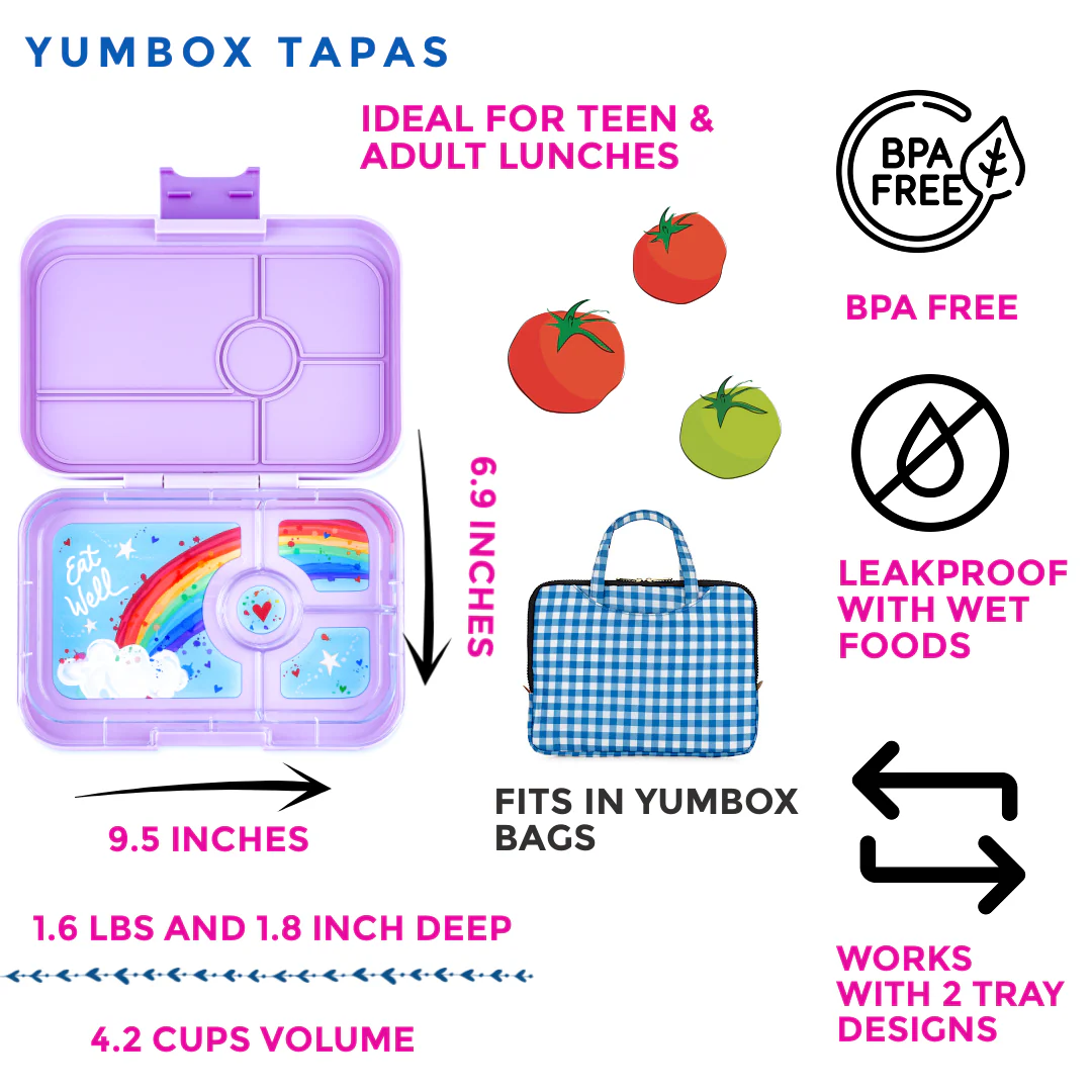 Yumbox Tapas Bento Lunch Box - 4 Compartment - Seville Purple - Image 3