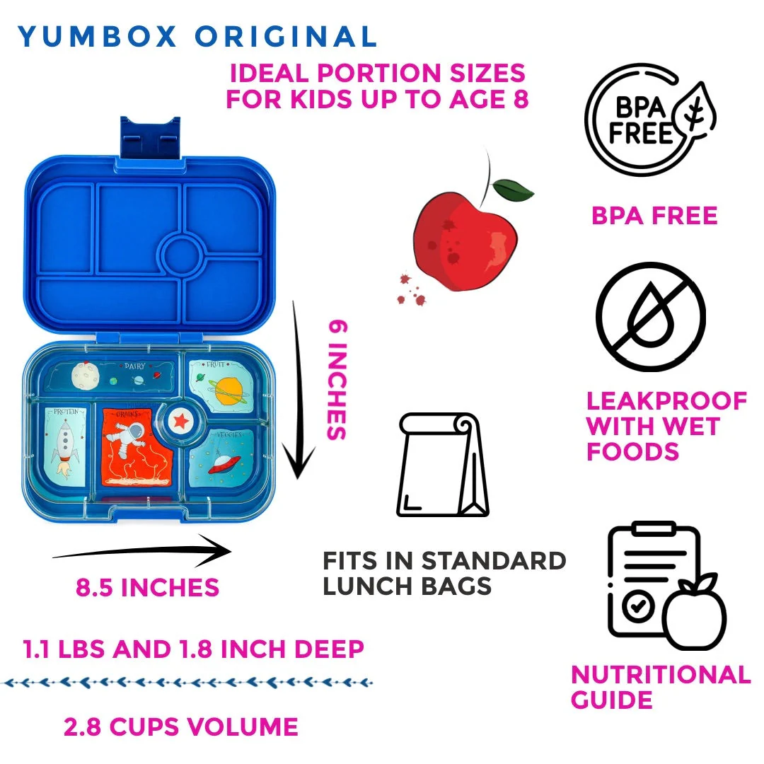 Yumbox Original Leakproof Bento Box - 6 Compartment - Neptune Blue - Image 4