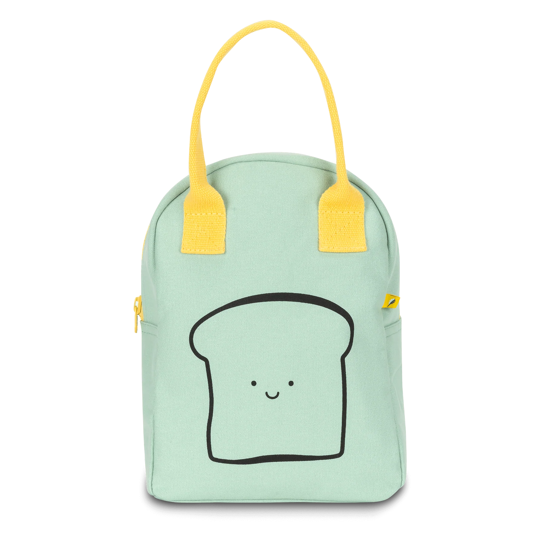 Zipper Lunch Bag - Happy Bread in Mint by Fluf