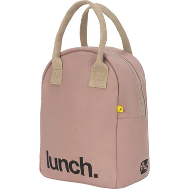 Zipper Lunch Bag - 'Lunch' in Mauve/Pink by Fluf - Image 4