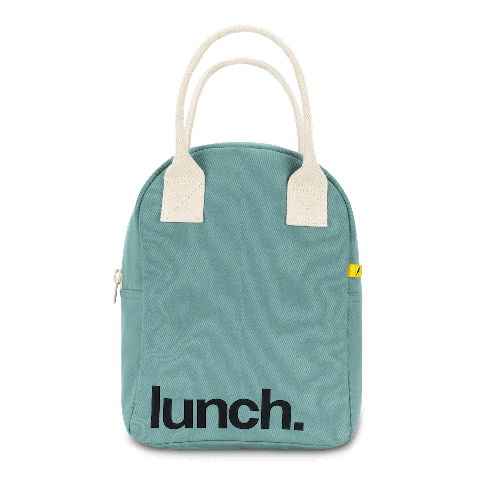 Zipper Lunch Bag - 'Lunch' in Teal by Fluf