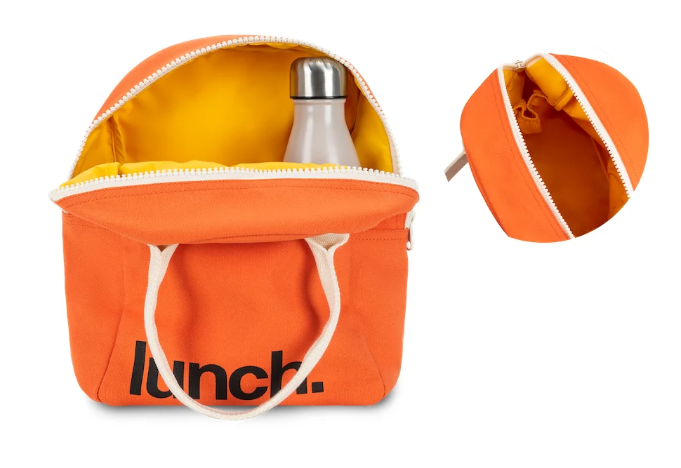 Zipper Lunch Bag - ‘Lunch’ in Poppy by Fluf - Image 2