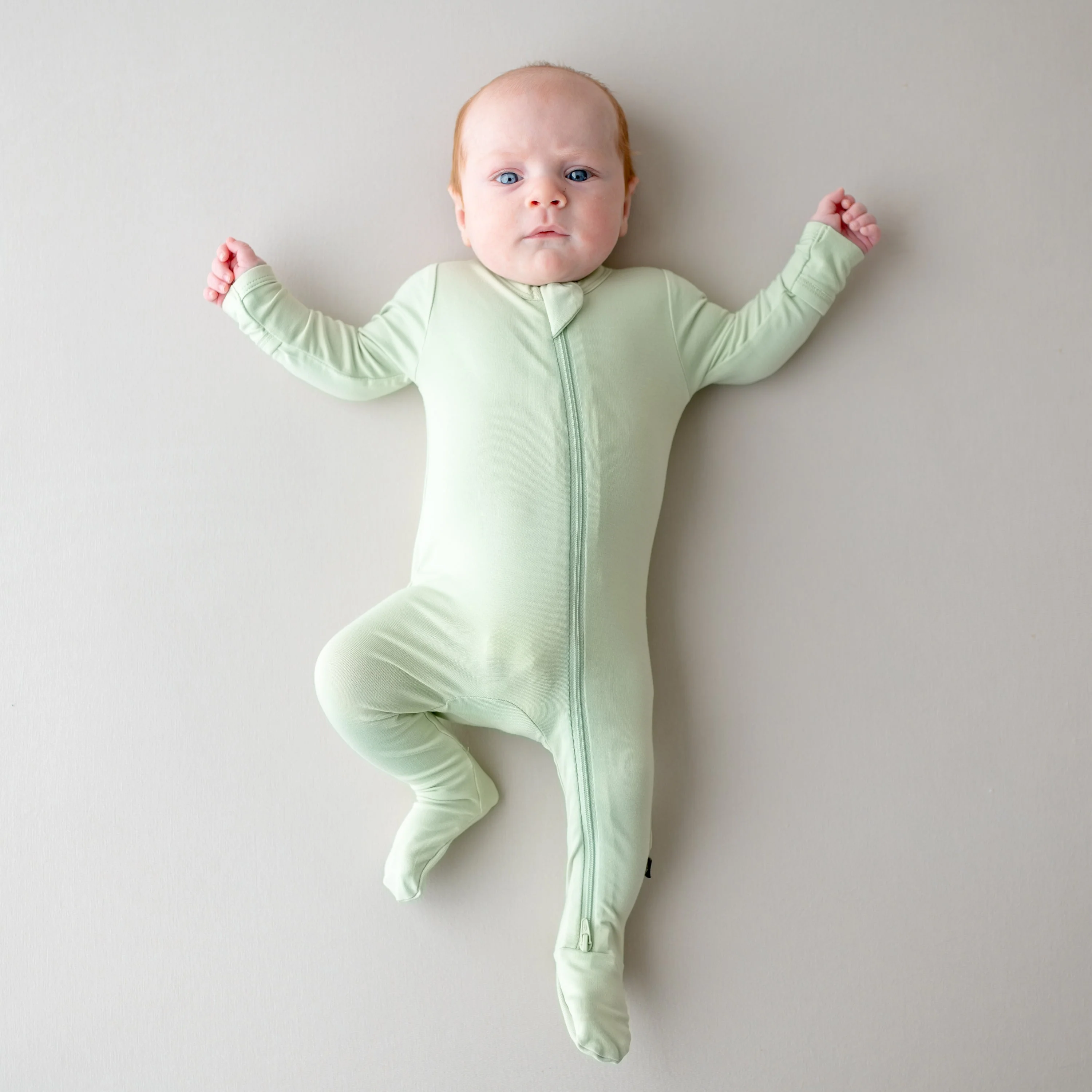 Zippered Footie - Basil by Kyte Baby - Image 2