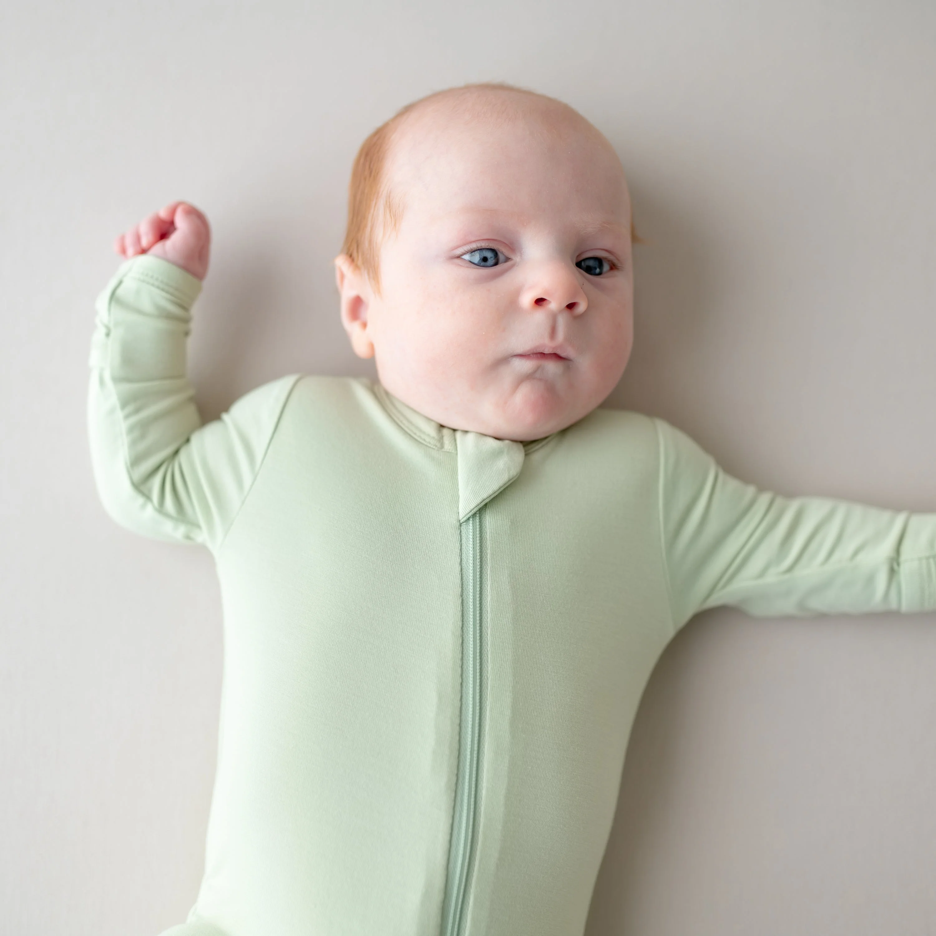 Zippered Footie - Basil by Kyte Baby - Image 3