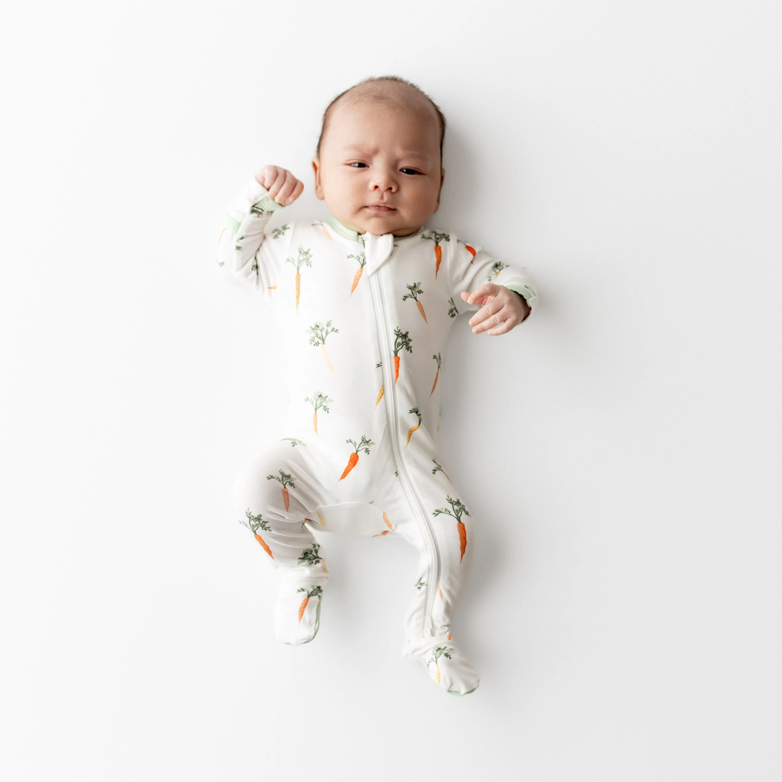 Zippered Footie - Carrot by Kyte Baby - Image 2