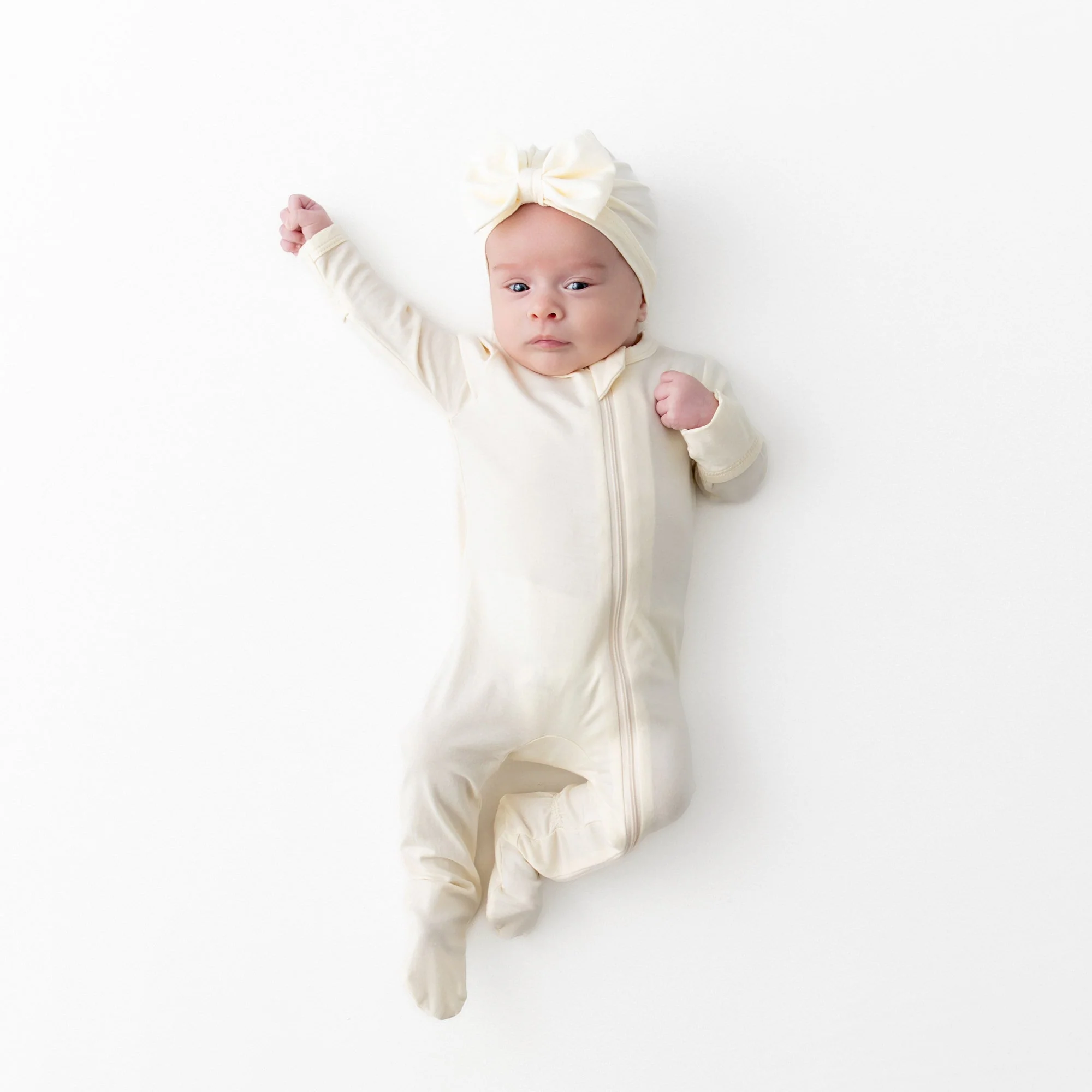 Zippered Footie - Chamomile by Kyte Baby - Image 3