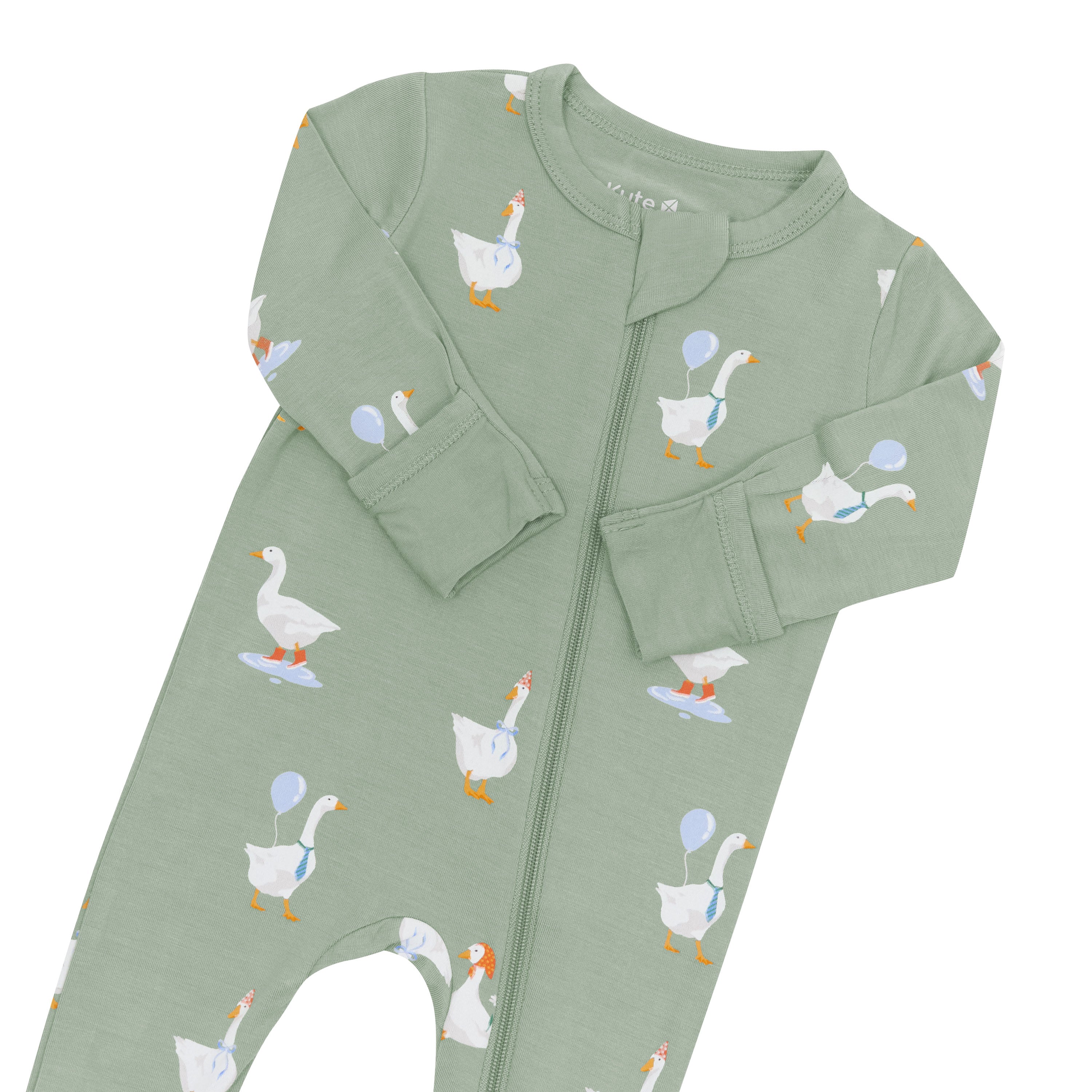 Zippered Footie - Silly Goose by Kyte Baby - Image 3